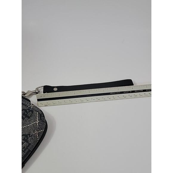 DOONEY & BOURKE Vintage Black Canvas Leather Wristlet Wallet‎ Pouch DB Signature - Picture 13 of 15